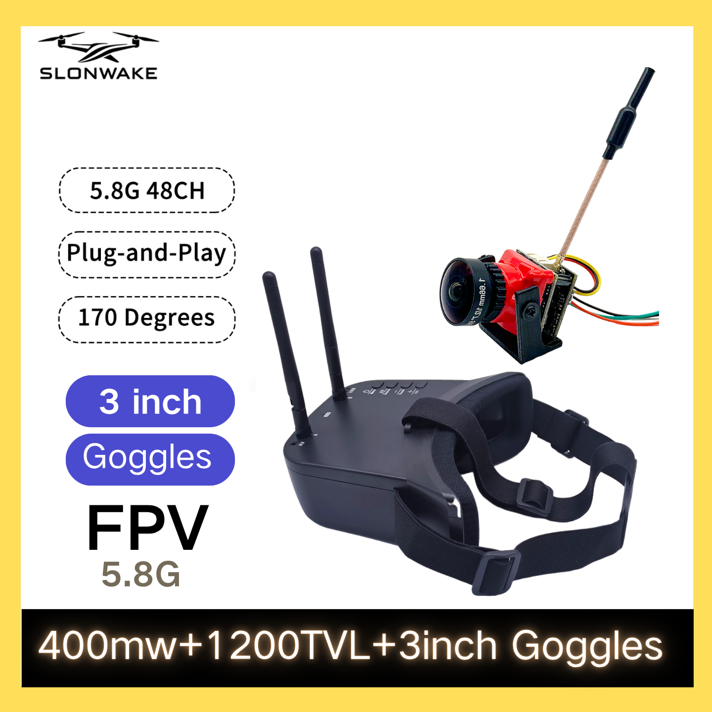 Drone With Rc Remote - SLONWAKE 5.8G 48CH FPV 400mw VTX