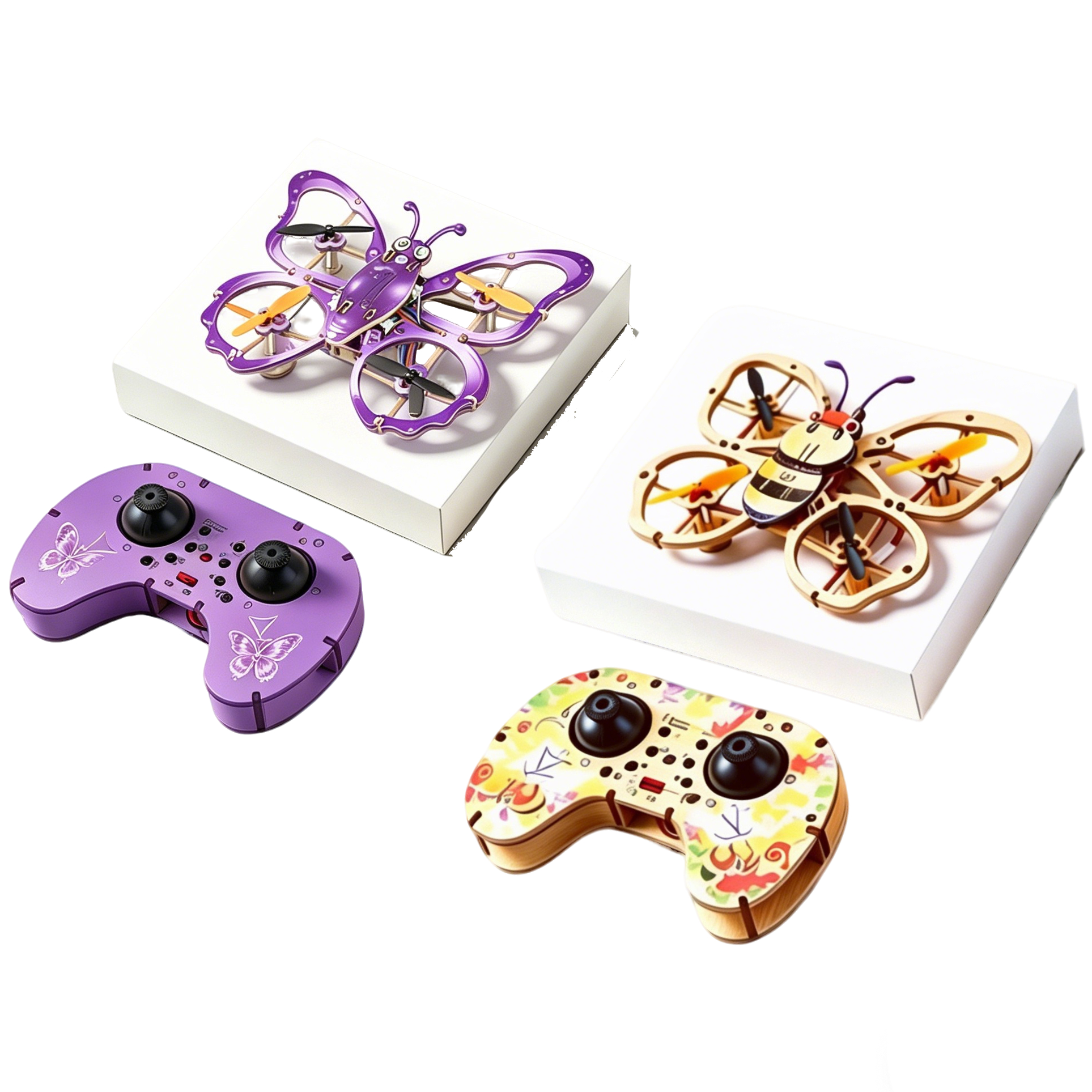 2026 New Wooden DIY Assembled  - Drone With Rc Remote ulasan dan harga