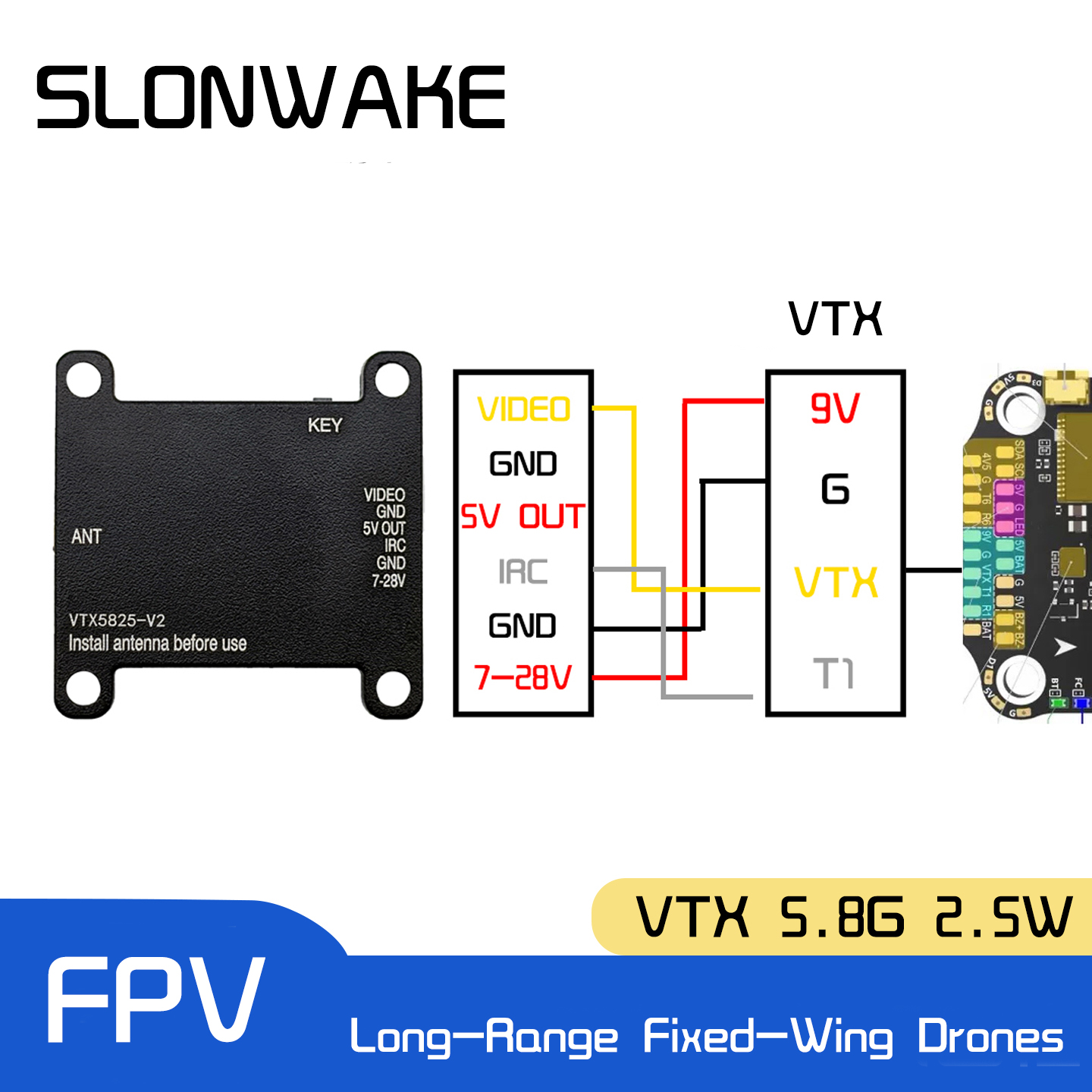 SLONWAKE 5.8G 48CH FPV Transmi - Drone With Rc Remote ulasan dan harga