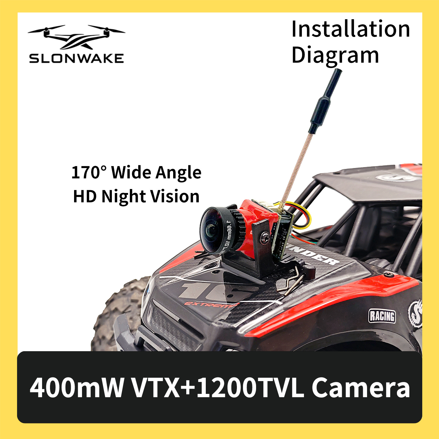 SLONWAKE 5.8G 48CH FPV 400mw V - Drone With Rc Remote ulasan dan harga